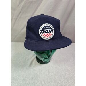 Thor Patriot Graphic Flat Bill Snapback Men's Hat  Mens blue let's go